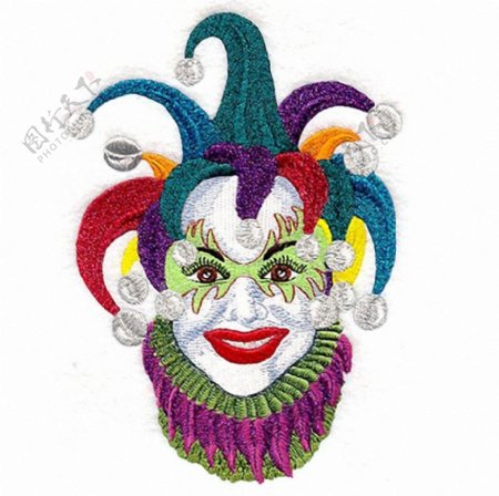 绣花小丑马戏团免费素材