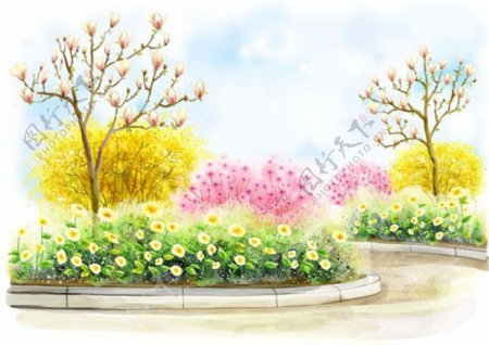 韩式风景春天