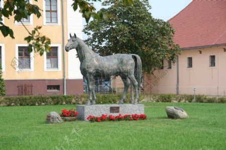 在户外的马匹雕像