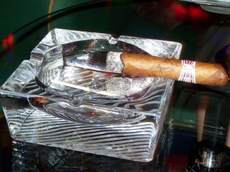 烟灰缸上的雪茄