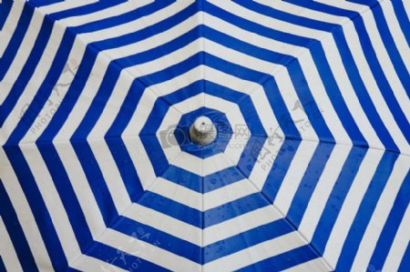蓝白相间的伞