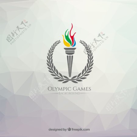 奥运火炬多边形背景
