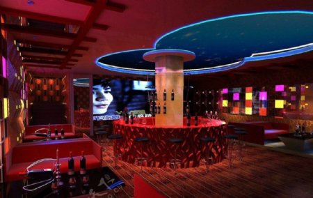 ktv酒吧圆形台柱设计装修图
