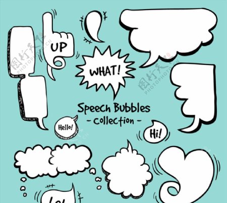 12款手绘语言气泡矢量素材