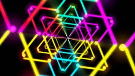 彩色几何抽象炫光视频素材