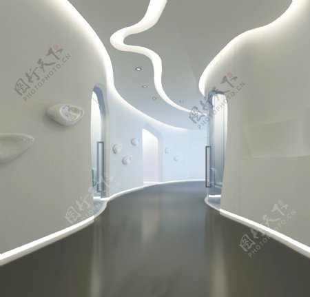 走廊白色调装修效果图