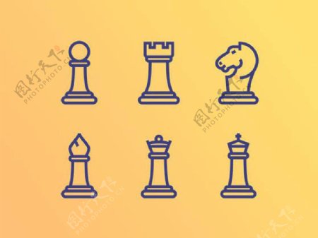 国际象棋的图标sketch素材