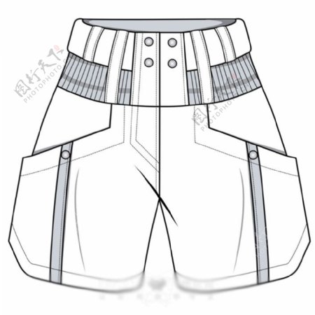 长裤短裤裤子服装设计手绘线稿