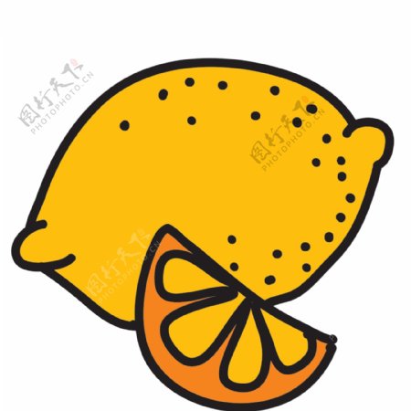 黄色水果芒果icon图标设计