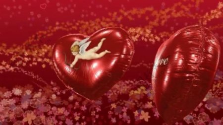 浪漫梦幻爱情花瓣气球动态背景视频素材