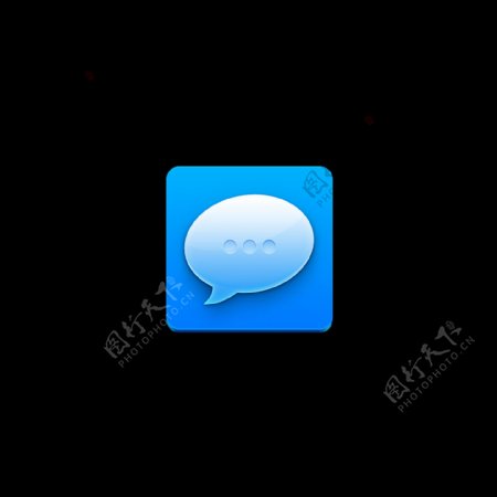蓝色聊天讨论对话框icon图标