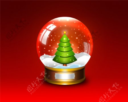 红色圣诞球礼物icon图标设计