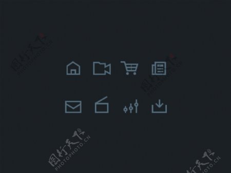 网页灰色线条矢量icon设计