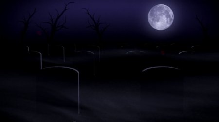 诡异月亮下墓地万圣节视频素材