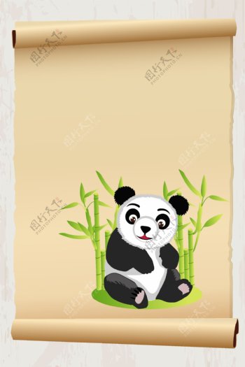 可爱卡通国宝熊猫墙画