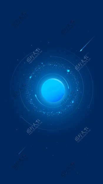 蓝色科技星光点H5背景素材