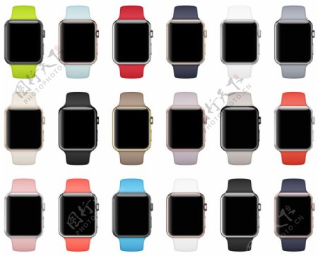 苹果智能手表全色系模型sketch素材