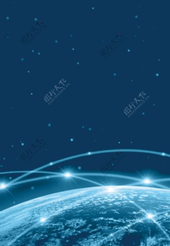 蓝色地球科技背景模板