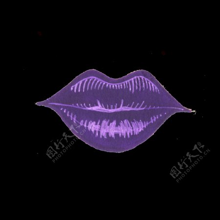 紫色嘴唇png透明素材