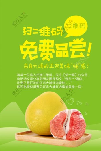 柚子免费品尝海报单张