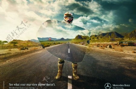 奔驰汽车创意海报