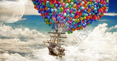 满载梦想的气球飞船