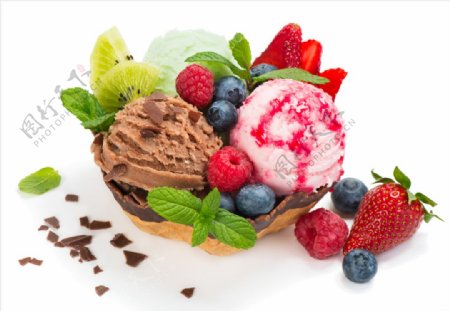 新鲜健康水果冰淇淋