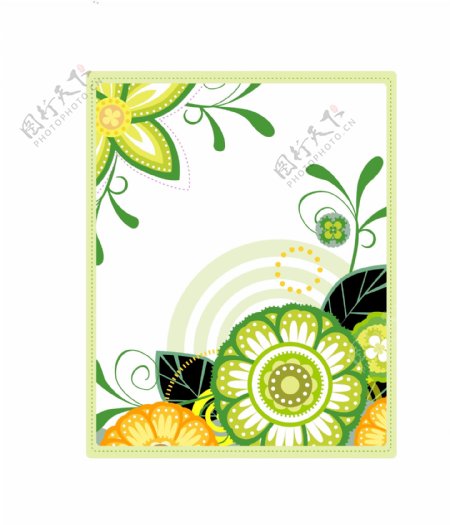 淡绿色花朵矢量素材装饰图案