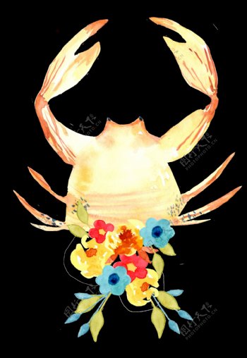 创意螃蟹卡通透明素材