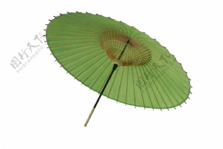 一把绿色折伞png元素素材