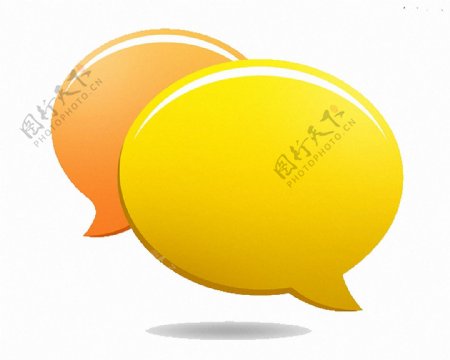 黄色聊天对话图标免抠png透明图层素材