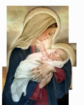 圣玛丽抱孩子像免抠png透明素材