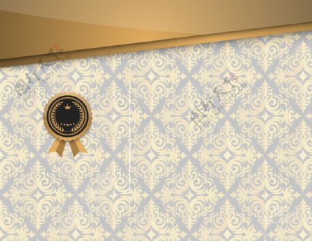 欧式花纹授权证书背景边框素材