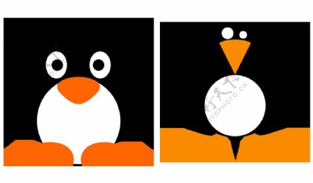 Linux企鹅标志免抠png透明图层素材