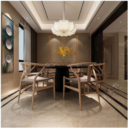 现代时尚客厅瓷碗装饰背景墙室内装修效果图