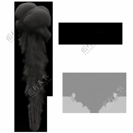 黑色烟雾烟柱免抠png透明图层素材