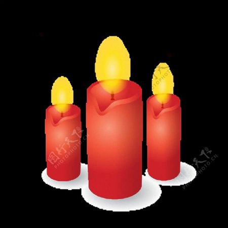 红色点燃的蜡烛免抠png透明图层素材