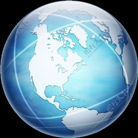 蓝色三维地球免抠png透明图层素材