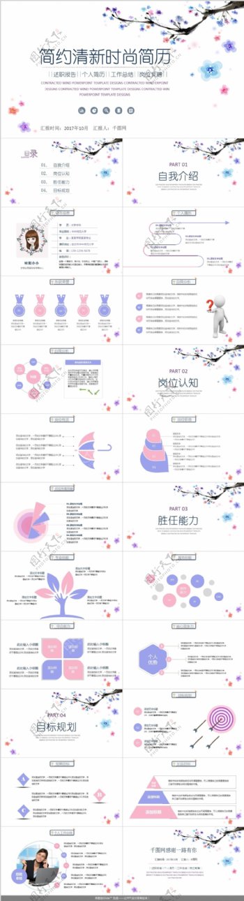 简约清新简历ppt模板
