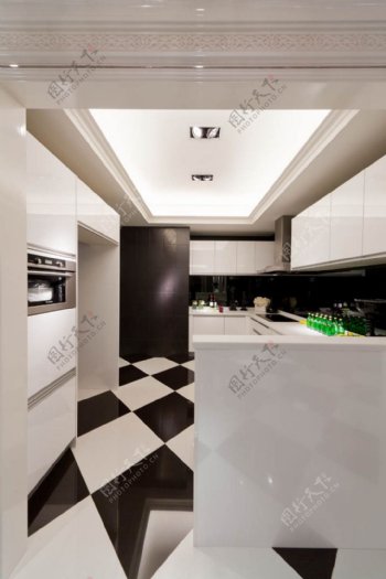 现代简约风室内设计厨房地砖效果图JPG