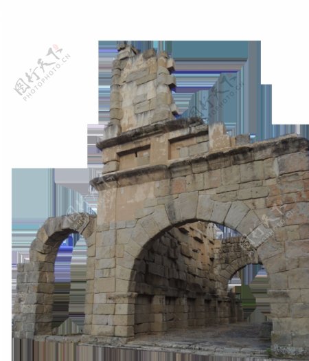 复古石块城墙元素