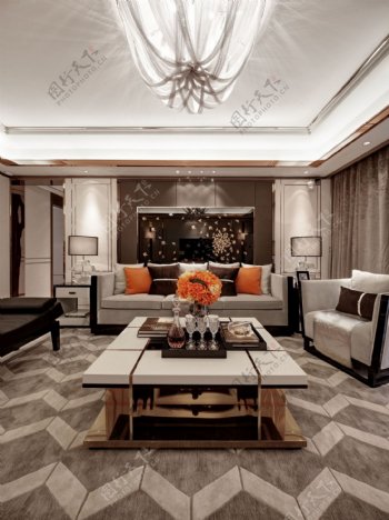 现代时尚客厅沙发室内装修效果图