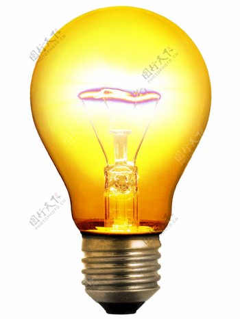 黄色亮光白炽灯泡免抠png透明图层素材