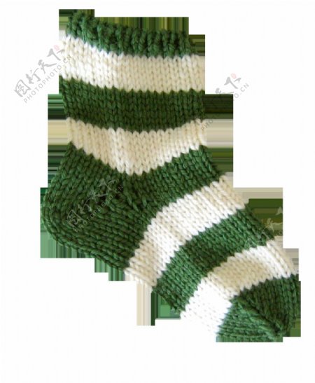 绿色白色条纹袜子免抠png透明图层素材