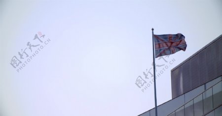英国伦敦国旗飘扬