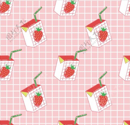 草莓果汁四方连续底纹