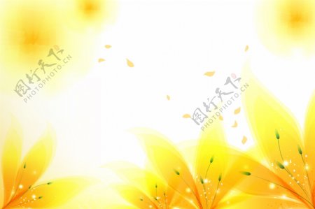黄色鲜艳花朵装饰画素材