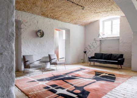 北欧时尚客厅纯色家具室内装修效果图