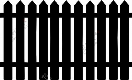 黑色漂亮栅栏免抠png透明素材