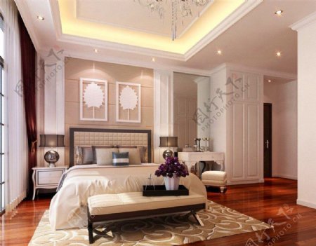 130平米欧式风格卧室装饰效果图